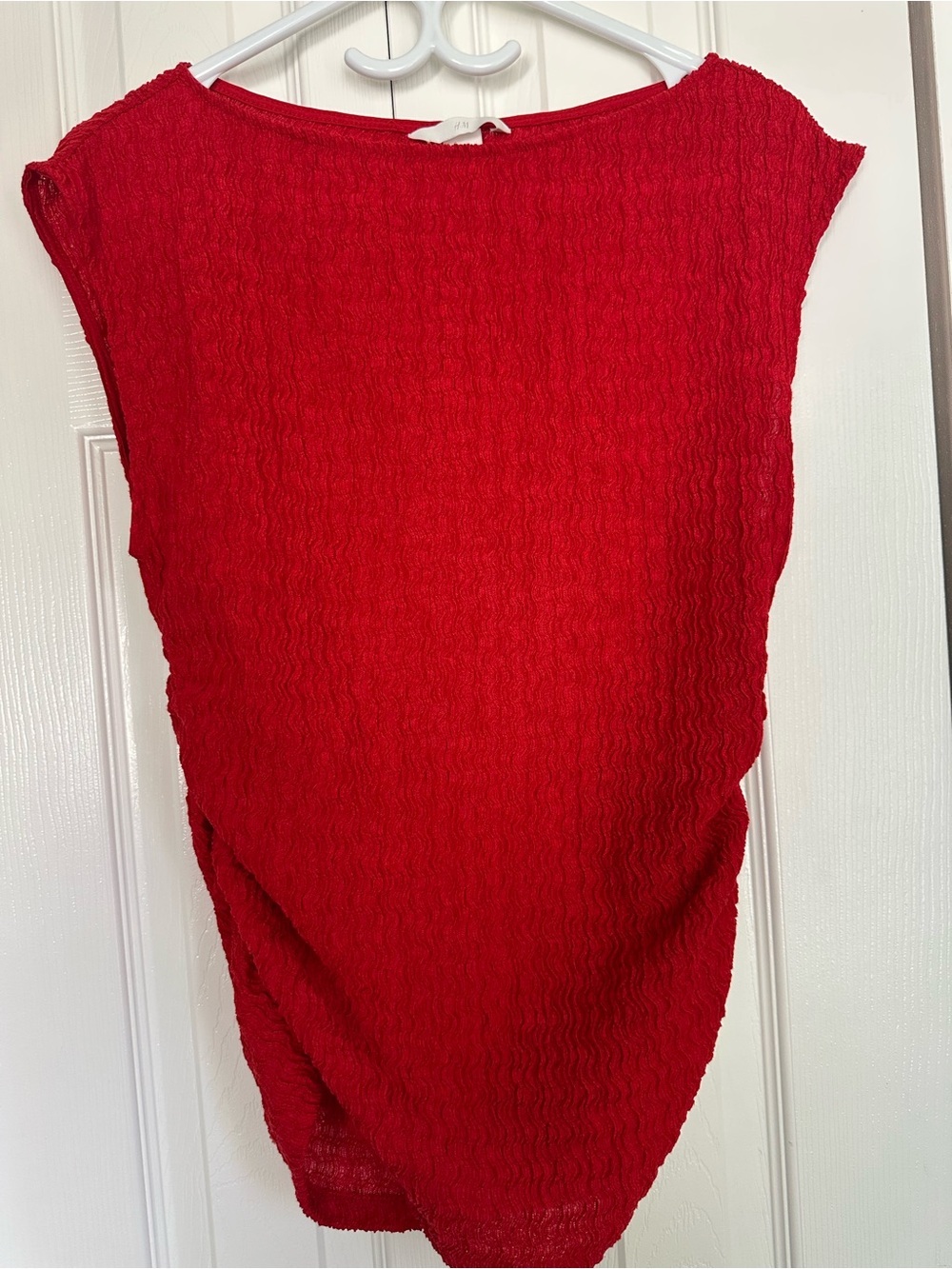 H&M Red Textured Boatneck Tank #32